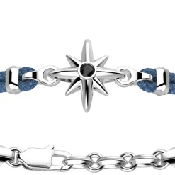 Cheap Zancan Kevlar Bracelet With Silver Wind Rose. Bracelets