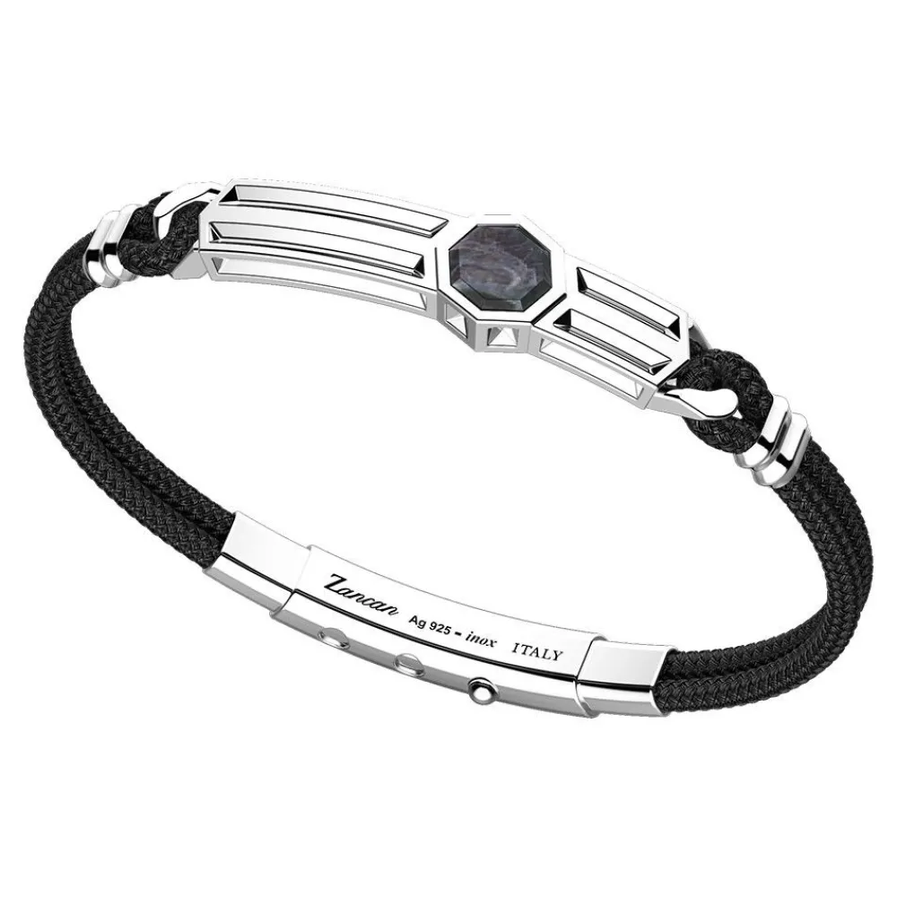 New Zancan Kevlar Bracelet With Silver Tag And Mother Of Pearl. Bracelets