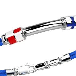 Best Sale Zancan Kevlar Bracelet With Nautical Flags And Silver Tag. Bracelets