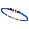 Shop Zancan Kevlar Bracelet With Lacquered Silver Nautical Flag. Bracelets