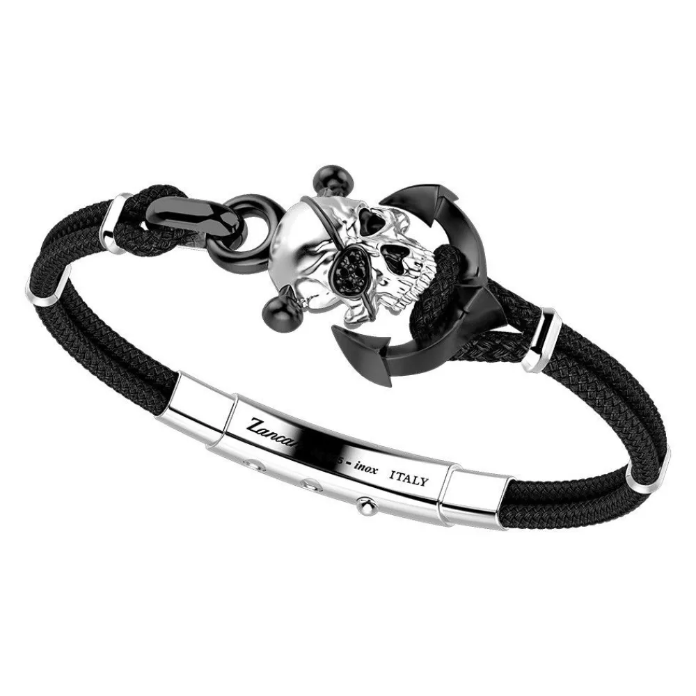 Store Zancan Kevlar Bracelet With Silver Skull. Bracelets