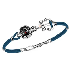 Cheap Zancan Kevlar Bracelet With Silver Anchor And Compass. Bracelets
