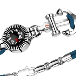 Cheap Zancan Kevlar Bracelet With Silver Anchor And Compass. Bracelets