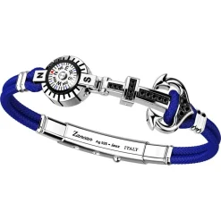 Discount Zancan Kevlar Bracelet With Silver Anchor, Stones And Compass. Bracelets