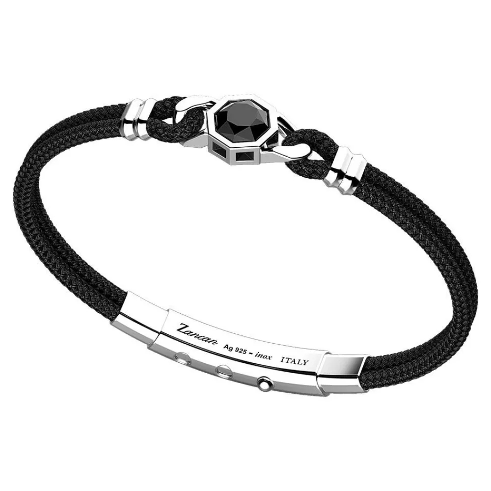 Flash Sale Zancan Kevlar Bracelet With Silver Tag And Onyx. Bracelets