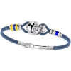 Cheap Zancan Kevlar Bracelet With Silver Skull And Nautical Flags. Bracelets