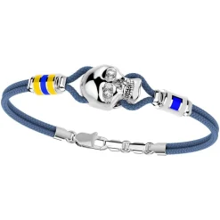 Cheap Zancan Kevlar Bracelet With Silver Skull And Nautical Flags. Bracelets