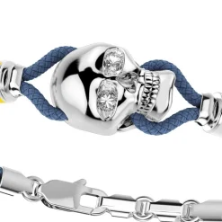 Cheap Zancan Kevlar Bracelet With Silver Skull And Nautical Flags. Bracelets