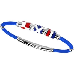 Best Zancan Kevlar Bracelet With Lacquered Silver Nautical Flags. Bracelets