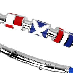 Best Zancan Kevlar Bracelet With Lacquered Silver Nautical Flags. Bracelets