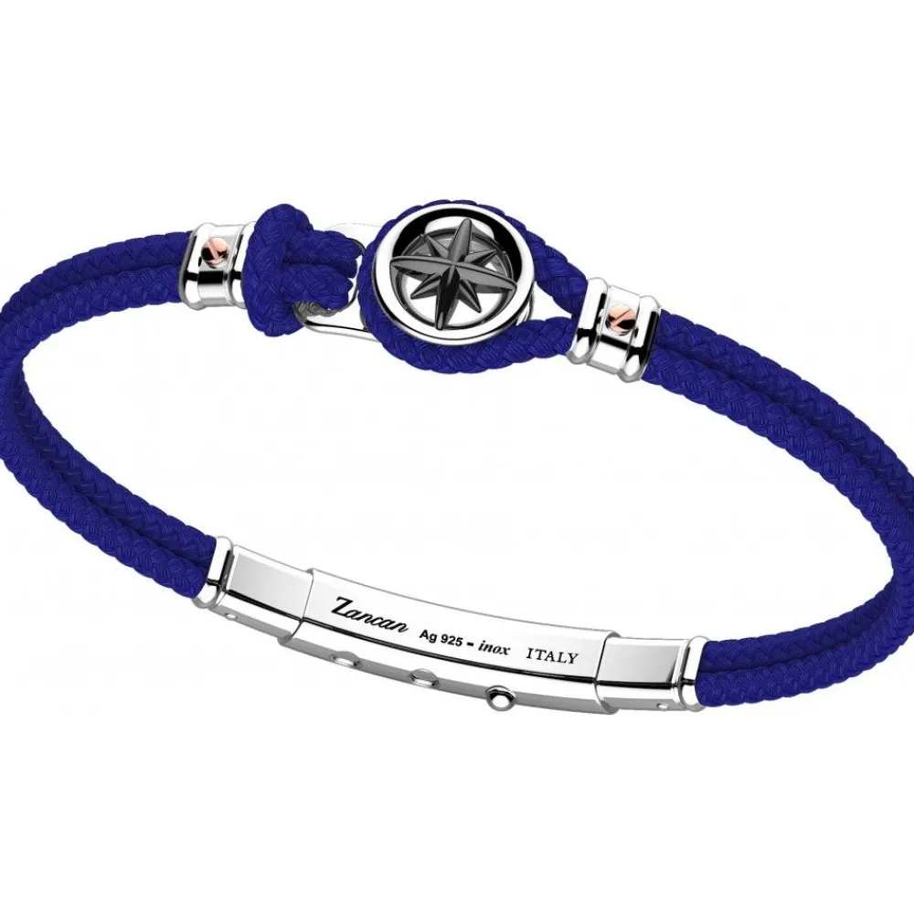 Shop Zancan Kevlar Bracelet With Silver Wind Rose. Bracelets