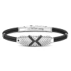 Fashion Zancan Kevlar Bracelet With Silver Tag And Black Stones. Bracelets