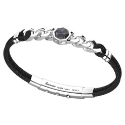 Best Sale Zancan Kevlar Bracelet With Silver Tag And Mother Of Pearl. Bracelets