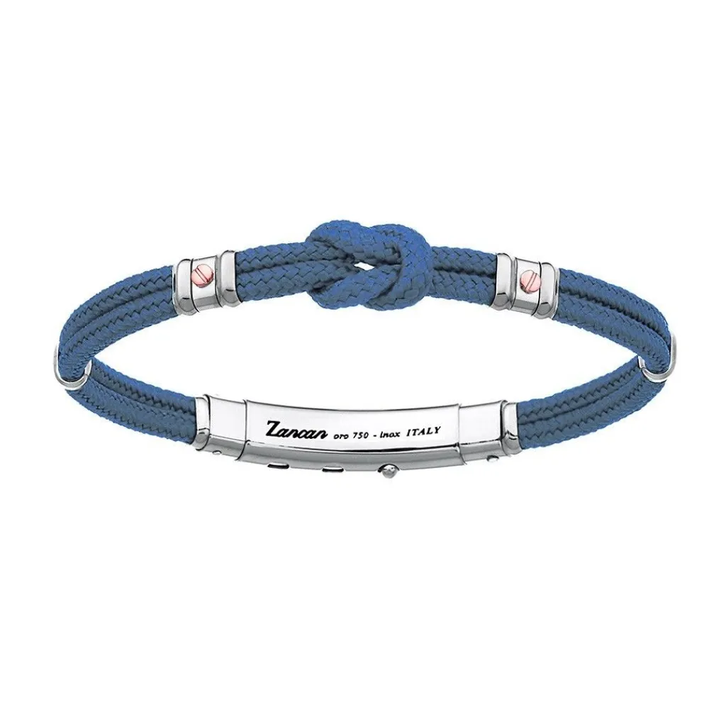 Shop Zancan Kevlar Bracelet With Nautical Knot And Rose Gold Screws. Bracelets