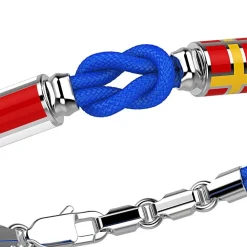 Online Zancan Kevlar Bracelet With Knot And Silver Nautical Flags. Bracelets