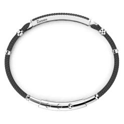 New Zancan Kevlar Bracelet With Silver Tag And Black Stones. Bracelets