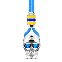 Sale Zancan Kevlar Necklace With Silver Skull Pendant. Colliers