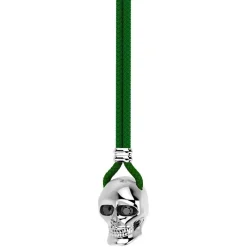 Best Sale Zancan Kevlar Necklace With Silver Skull Pendant. Colliers