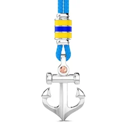 Hot Zancan Kevlar Necklace With Silver Pendant And Anchor. Colliers