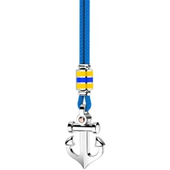 Hot Zancan Kevlar Necklace With Silver Pendant And Anchor. Colliers