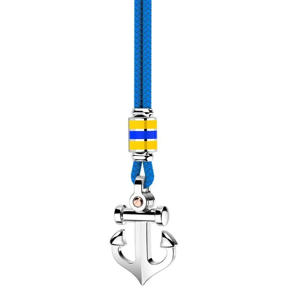 Hot Zancan Kevlar Necklace With Silver Pendant And Anchor. Colliers