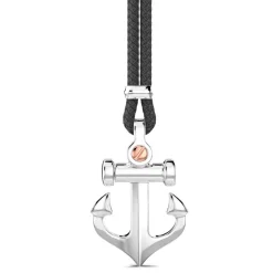 Cheap Zancan Kevlar Necklace With Silver Pendant And Anchor. Colliers