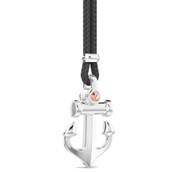 Cheap Zancan Kevlar Necklace With Silver Pendant And Anchor. Colliers