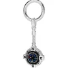 Best Zancan Keychain With Black Silver Compass. Porte-clés