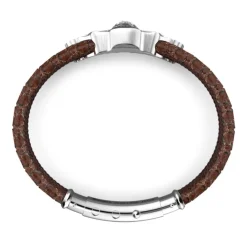 Online Zancan Leather And Silver Winged Skull Bracelet. Bracelets
