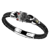 Clearance Zancan Leather Bracelet With Crowned Skull. Bracelets