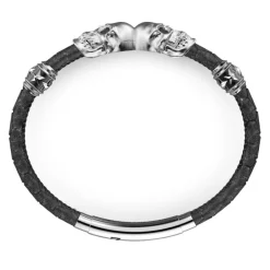 Online Zancan Leather Bracelet With Skulls. Bracelets