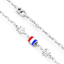 Clearance Zancan Link-Only Silver Necklace With Nautical Flags. Colliers