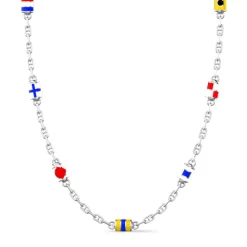 Best Sale Zancan Link-Only Silver Necklace With Nautical Flags. Colliers