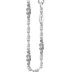 Cheap Zancan Link-Only Silver Necklace With Flat Knots. Colliers