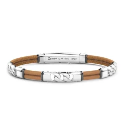 Best Sale Zancan Natural Leather Bracelet With Silver Elements. Bracelets