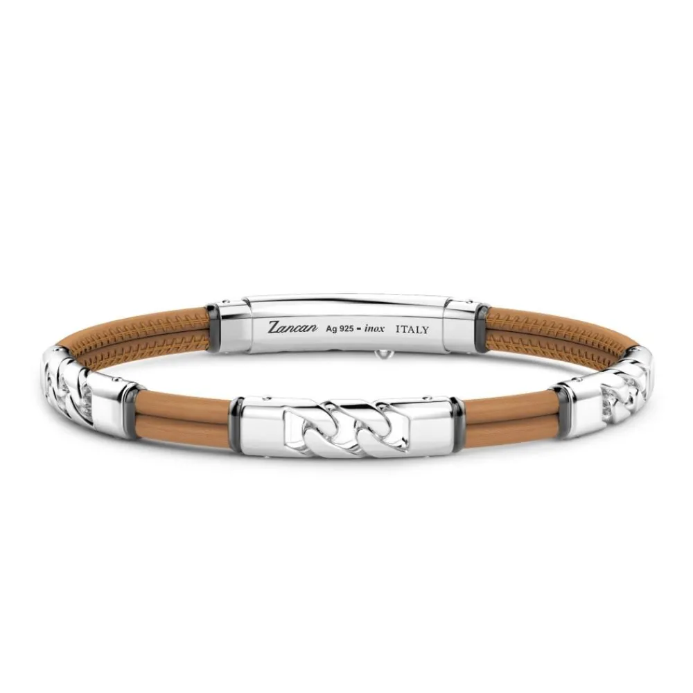 Best Sale Zancan Natural Leather Bracelet With Silver Elements. Bracelets