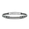 Online Zancan Natural Leather Bracelet With Silver Tag And Black Stones. Bracelets