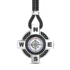 Cheap Zancan Necklace With A White Silver Compass And Black Spinels. Colliers