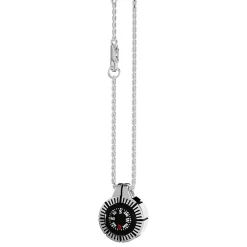 Best Sale Zancan Necklace With Black Silver Compass. Colliers