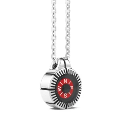 Clearance Zancan Necklace With Red Silver Compass. Colliers