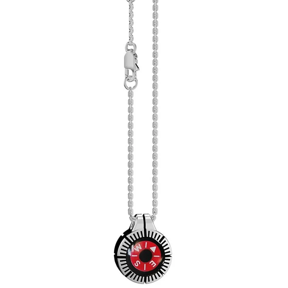 Clearance Zancan Necklace With Red Silver Compass. Colliers