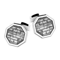 Store Zancan Octagonal Silver Cufflinks. Boutons De Manchette