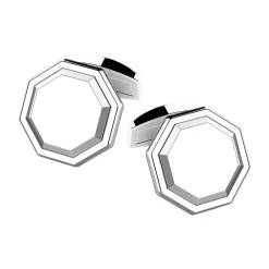 Flash Sale Zancan Octagonal Silver Cufflinks. Boutons De Manchette
