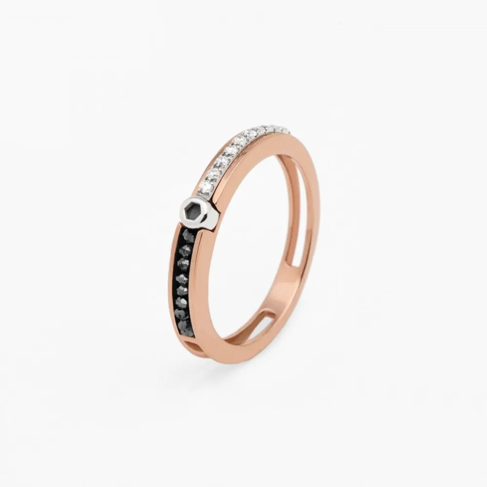 Best Zancan Rose And White Gold Ring With Diamonds. Bagues
