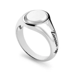 Sale Zancan Round Silver Signet Ring. Bagues