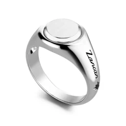 Sale Zancan Round Silver Signet Ring. Bagues