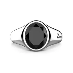 Sale Zancan Round Silver Signet Ring With Onyx Stone. Bagues