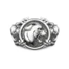 Fashion Zancan Signet Ring With Silver Panthers. Bagues