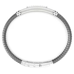 Cheap Zancan Silicone Bracelet With Silver Tag And Black Stones. Bracelets
