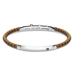 Cheap Zancan Silicone Bracelet With Silver Tag And Black Stone. Bracelets